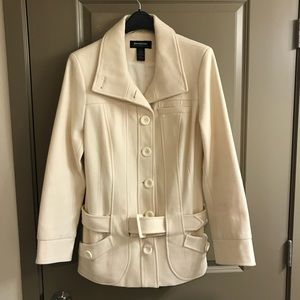 Nordstrom L Cream Belted Coat by Coffeeshop